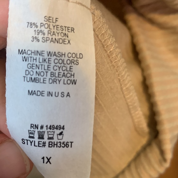 New. Eldridge ribbed pullover. Size 1X. - Picture 6 of 8